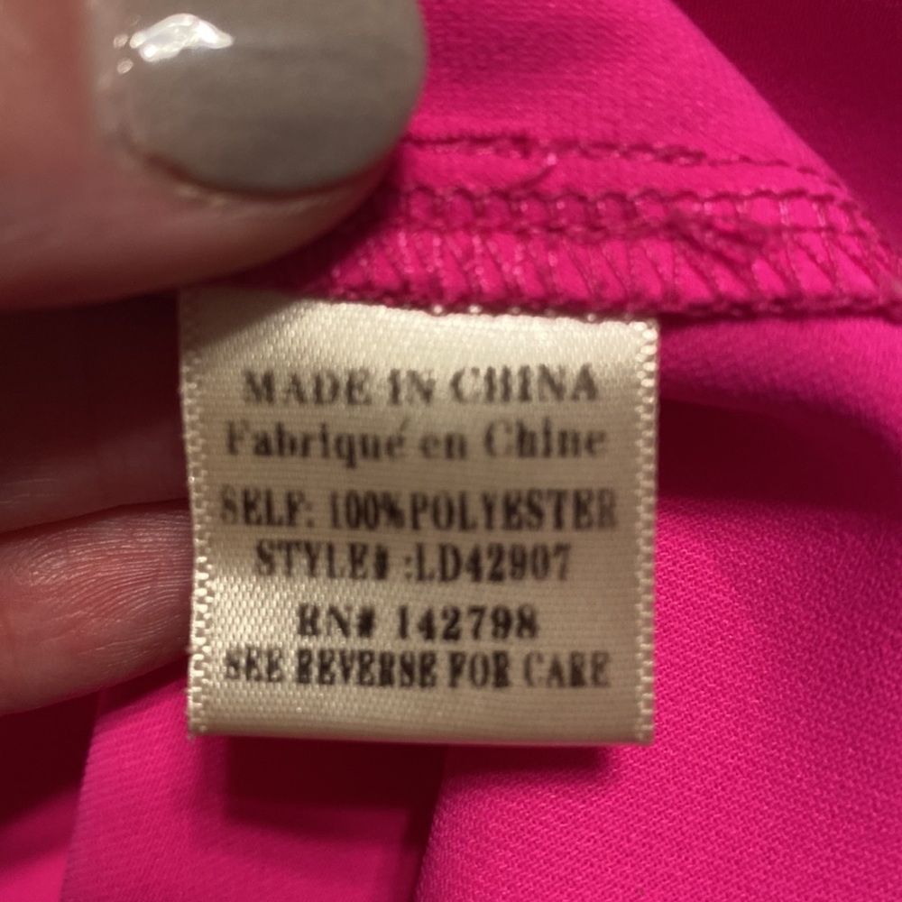 LOVE RICHE hot pink front knot tie cocktail dress size med - Picture 9 of 10